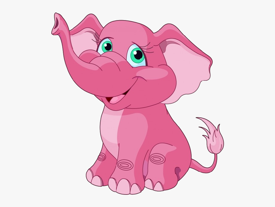 Pink Baby Elephant Cartoon Clipart , Png Download - Pink Elephant Cartoon, Transparent Clipart