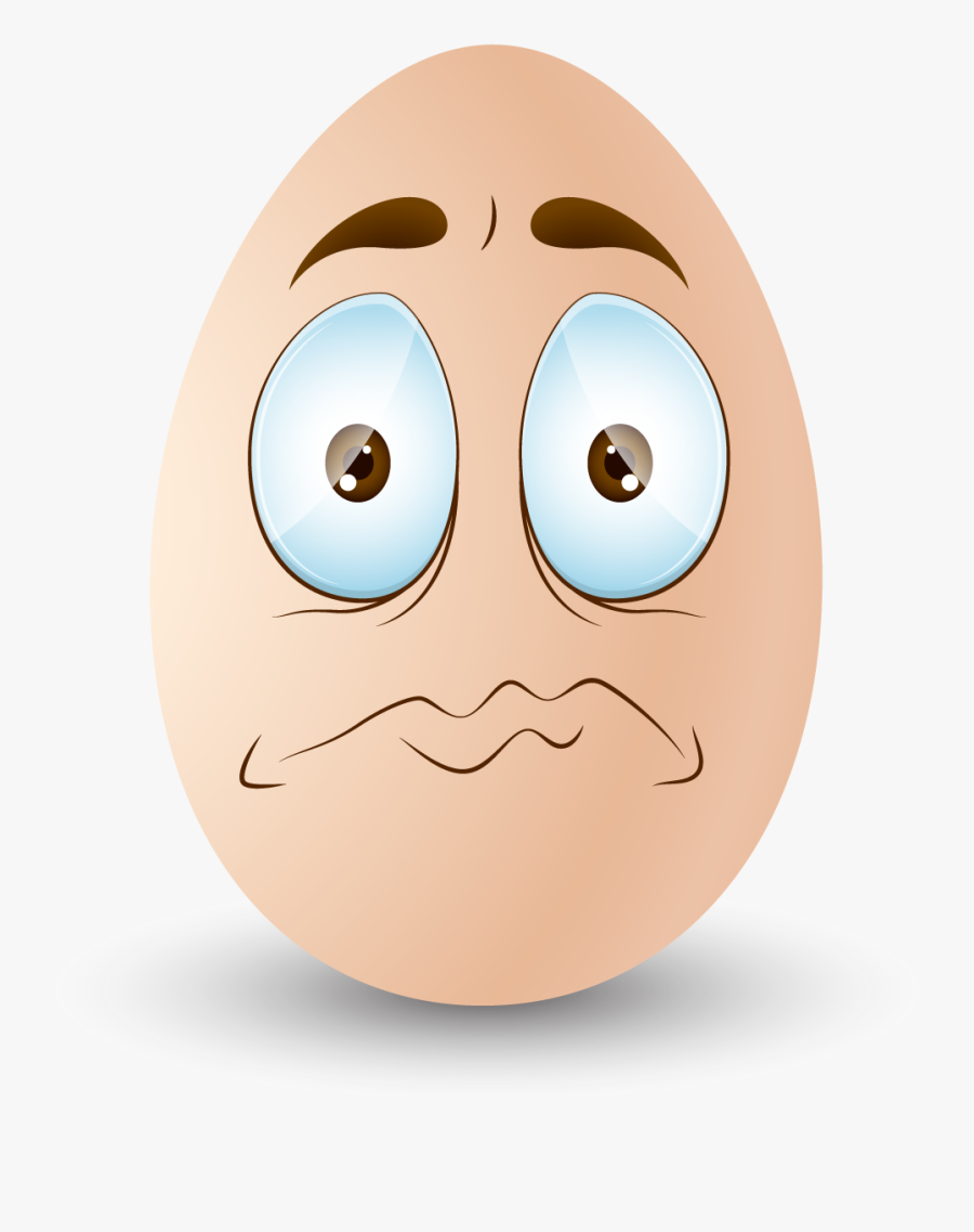 Transparent Confused Emoticon Png - Egg Clipart With Face, Transparent Clipart