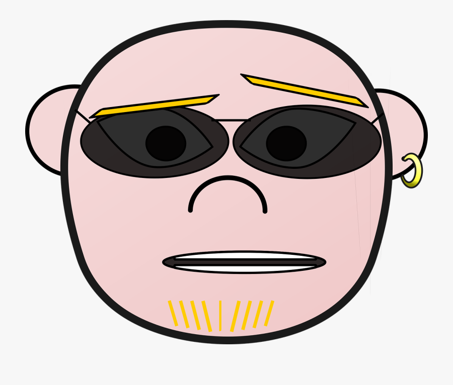 Confused Punk - หัวล้าน การ์ตูน ขาว ดำ, Transparent Clipart