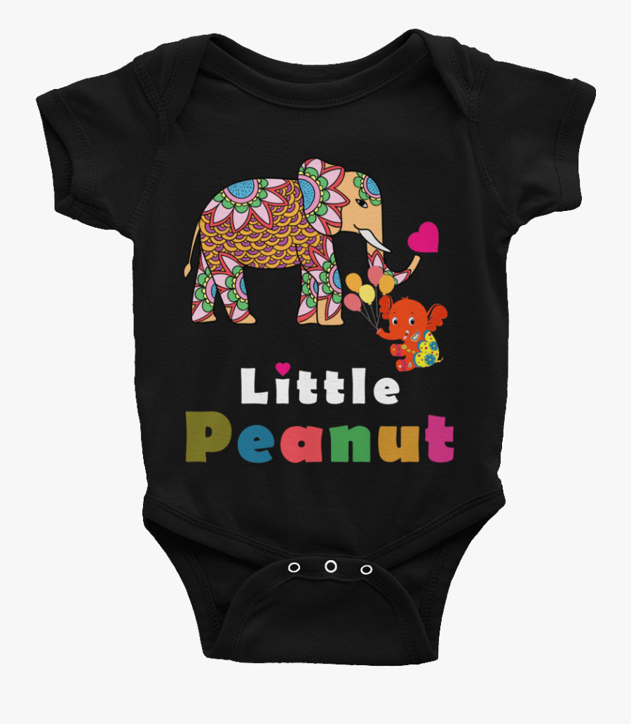 Peanut Clipart Baby Elephant - Infant Bodysuit, Transparent Clipart