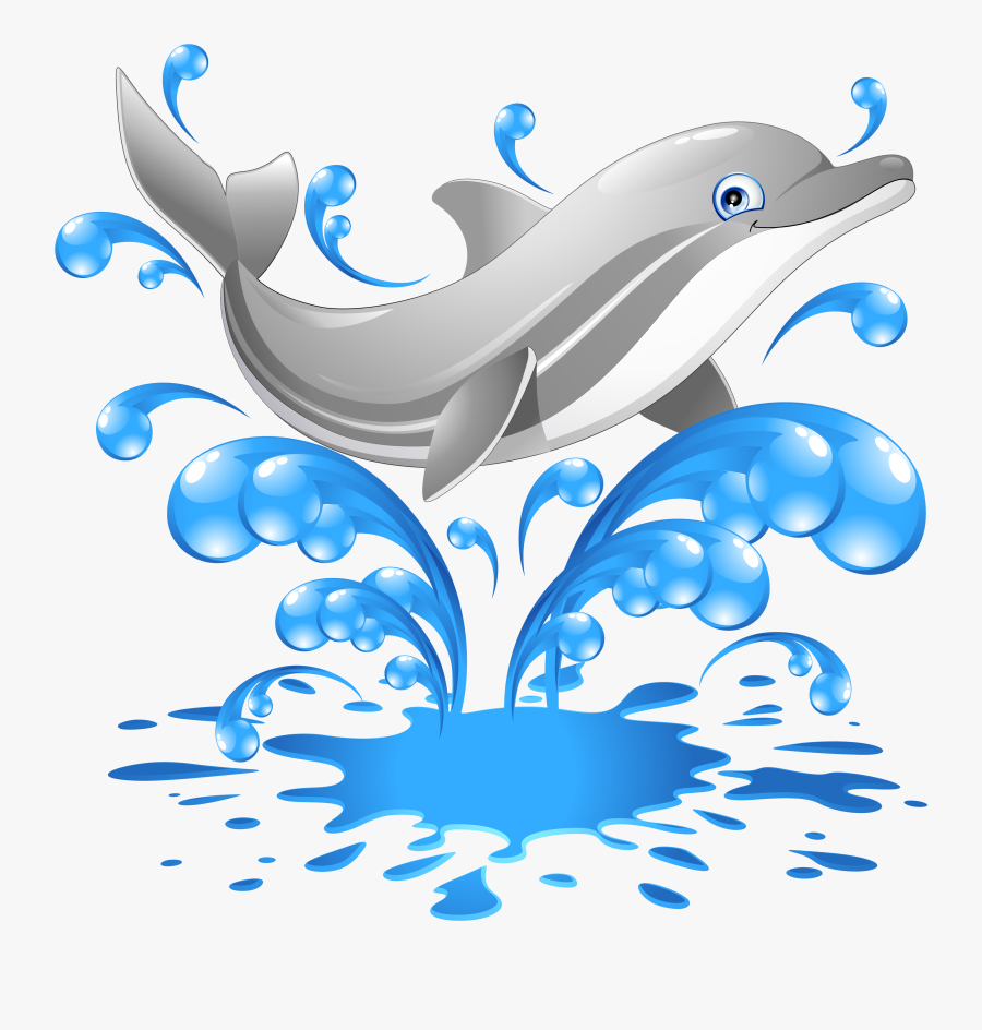 Cartoon Dolphin Jumping Png, Transparent Clipart