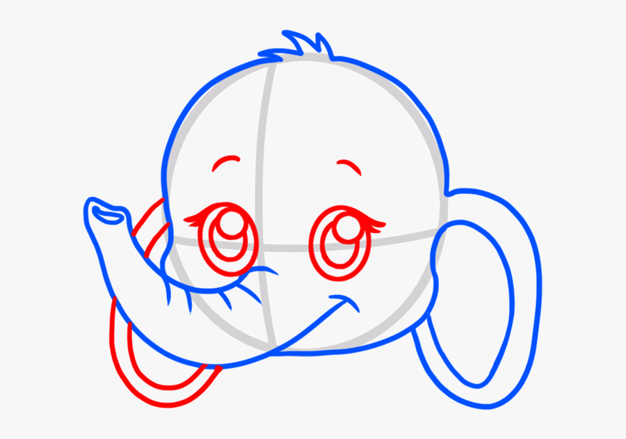 Easy Elephant Cartoon Drawing, Transparent Clipart