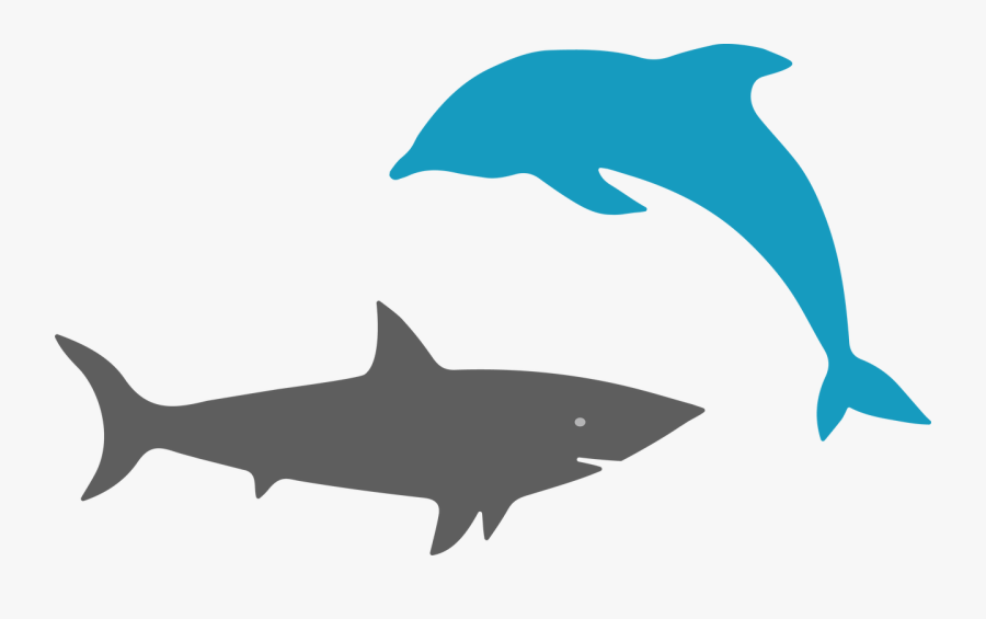 Shark And Dolphin Svg Cut File - Shark And Dolphin, Transparent Clipart