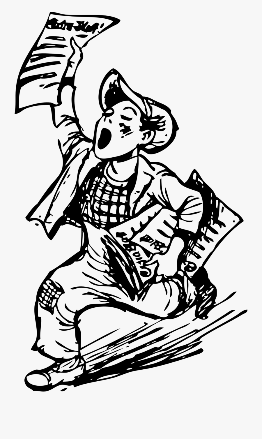Newspaper Boy Clip Art, Transparent Clipart
