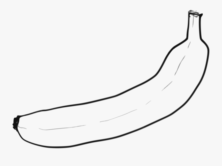 Clipart - Single Banana Clipart Black And White, Transparent Clipart
