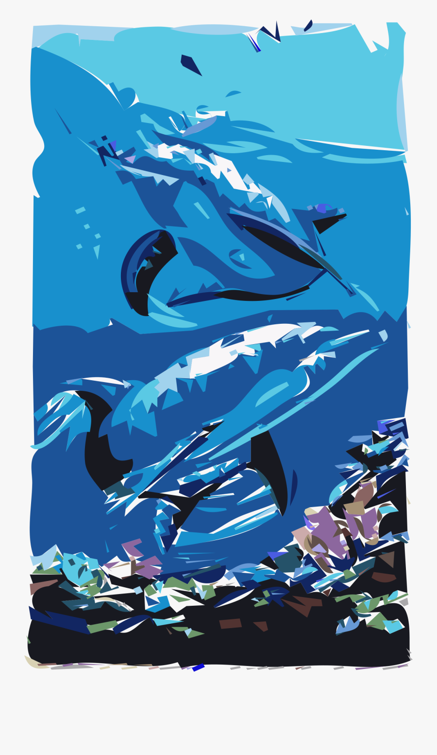 Abstract Dolphins Clip Arts - Illustration, Transparent Clipart