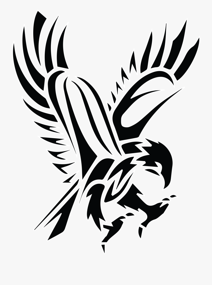 Eagle Clipart Stencil - Tribal Falcon Png, Transparent Clipart