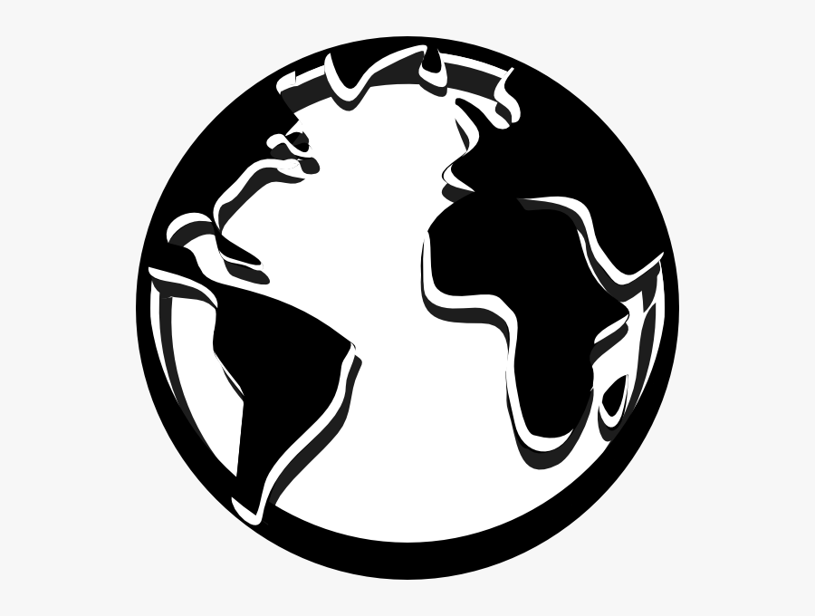Globe - Black - And - White - Outline - Globe Logo Black And White, Transparent Clipart