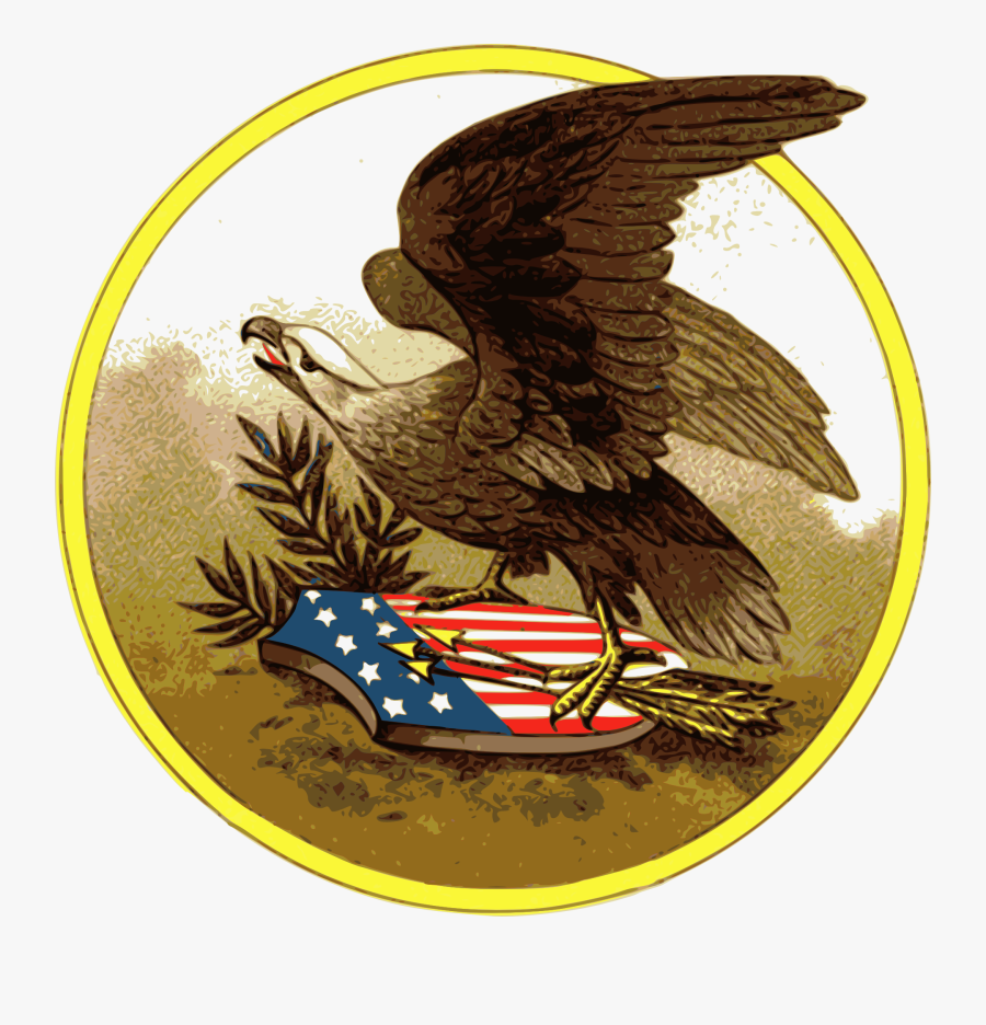 American Eagle - American Eagle Standing On Shield, Transparent Clipart