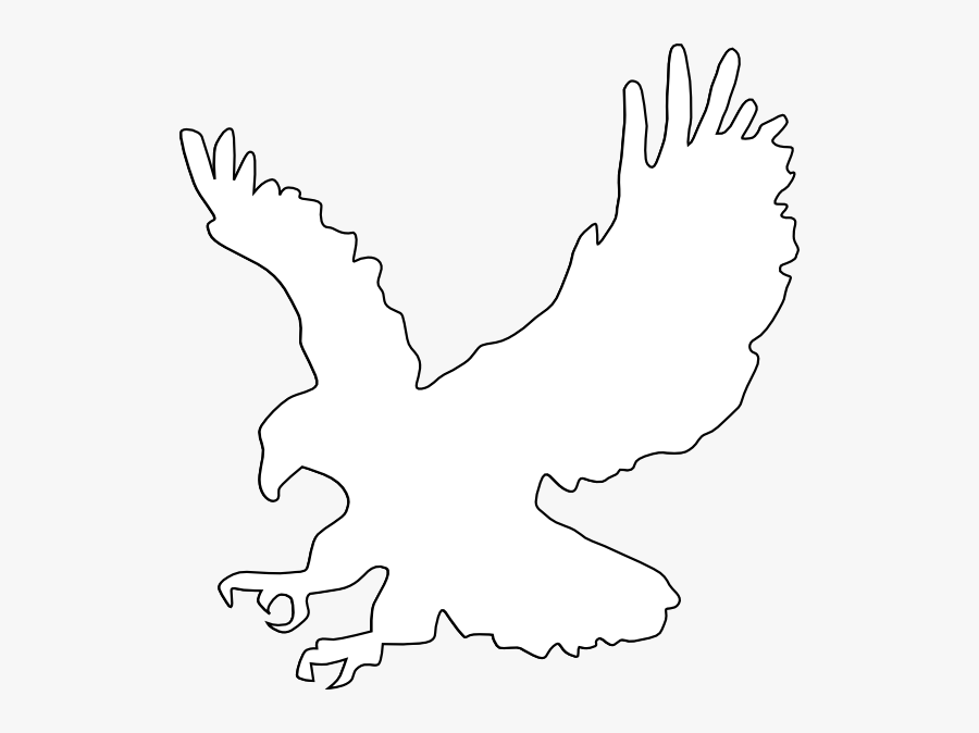 Eagle Silhouette White, Transparent Clipart