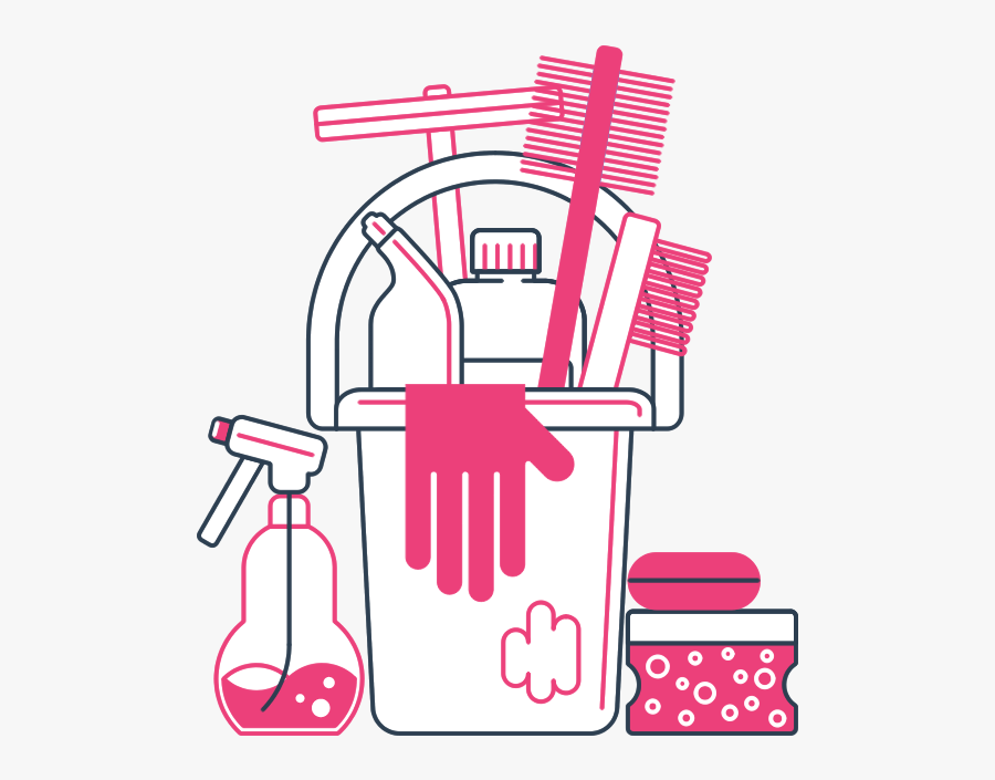 Clip Art Clip Art Cleaning Supplies - Pink Cleaning Supplies Png, Transparent Clipart