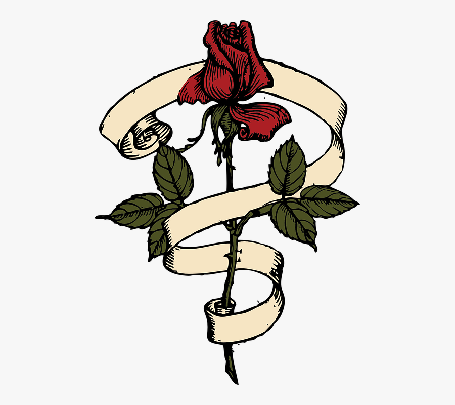 Flower Free Vector Graphic - Rose Scroll, Transparent Clipart