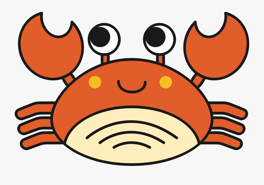 Area,food,snout - Cute Crab Cartoon Clipart, Transparent Clipart