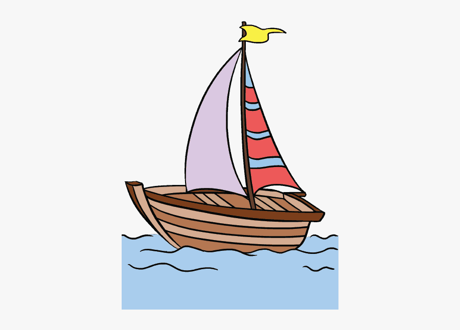How To Draw A - Boat Drawing With Colour, Transparent Clipart
