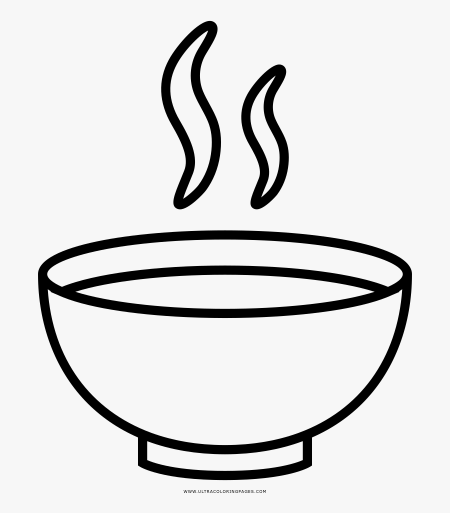 Coloring Book Drawing Noodle Soup Clip Art - Bowl Of Soup Drawing, Transparent Clipart