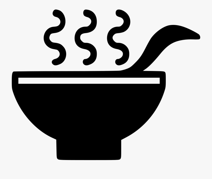 Black And White Bowl Of Soup, Transparent Clipart