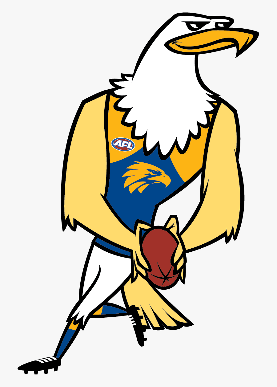 Eagle Football Clipart - West Coast Eagles Mascot Cartoon, Transparent Clipart