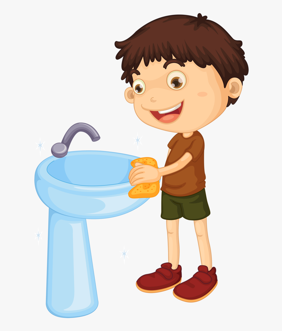 Kids Clipart Laundry - Clean Bathroom Sink Clipart, Transparent Clipart