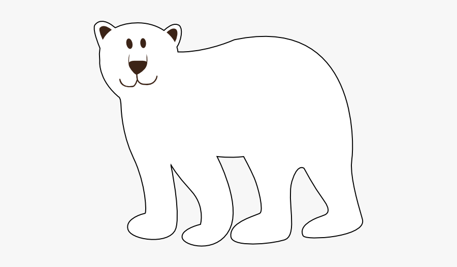 January Clipart Black And White Polar Bear - Cartoon Polar Bear Clipart Black And White, Transparent Clipart