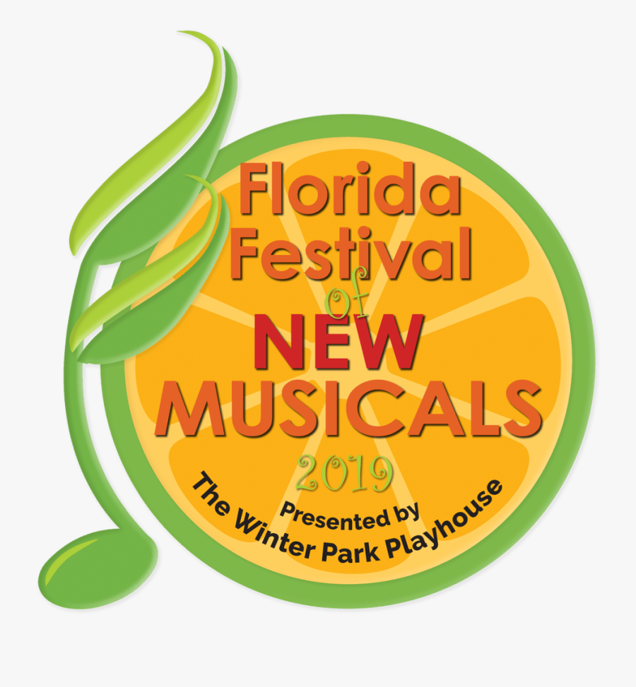 Flyer For The Event With An Orange And Green Fruit - Florida Festival Of New Musicals, Transparent Clipart