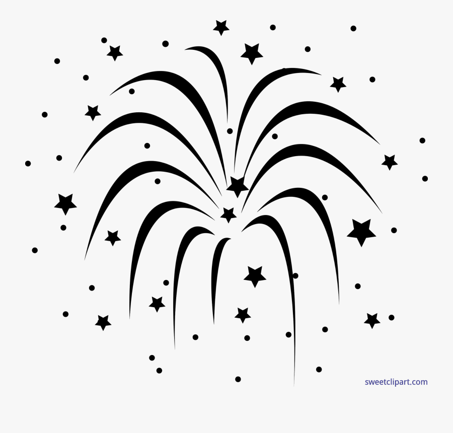 Clip Art Clip Black And - Black And White Transparent Background Fireworks Clipart, Transparent Clipart