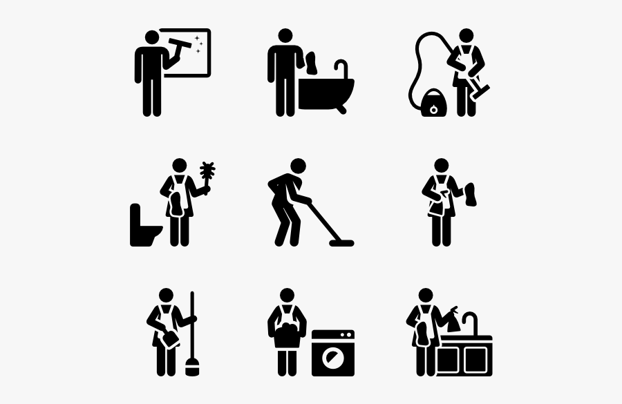 House Cleaning Silhouette At Getdrawings - Clean My Room Icon, Transparent Clipart