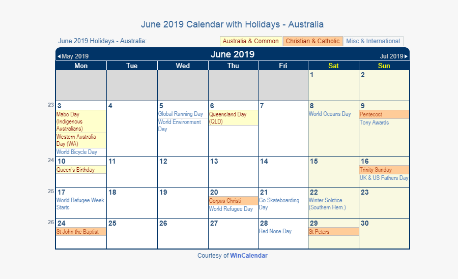 June 2019 Calendar With Holidays Australia - International Holidays 2019 May, Transparent Clipart