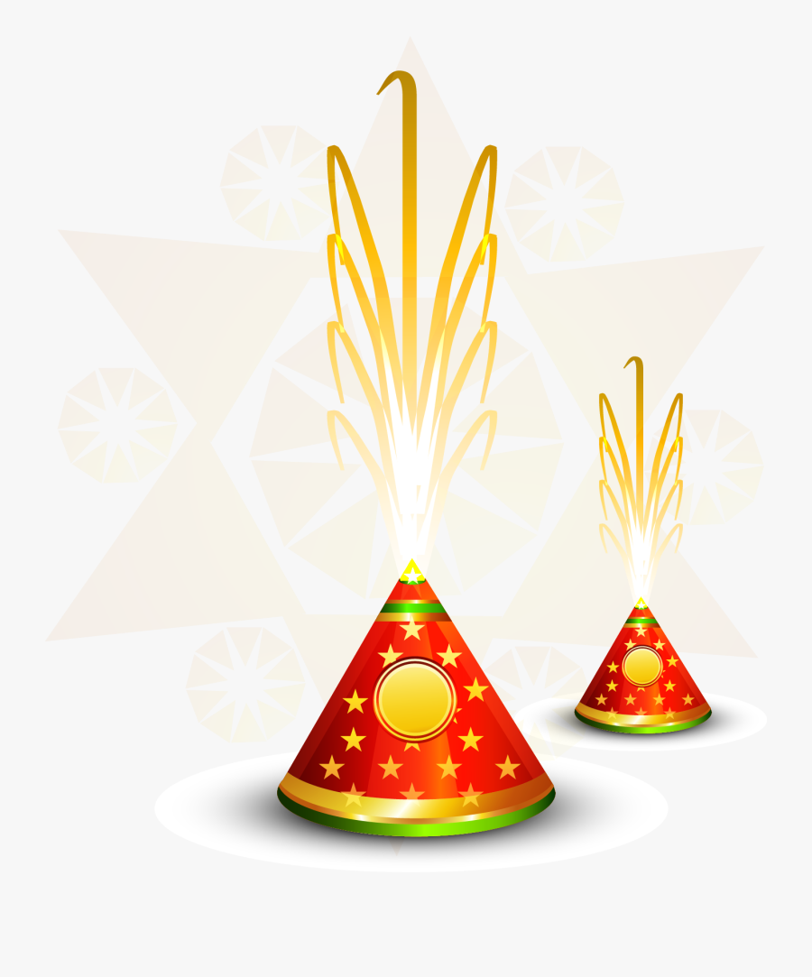 Vector Diwali Fireworks Firecracker Hindi Free Clipart - Diwali Crackers Vector Png, Transparent Clipart