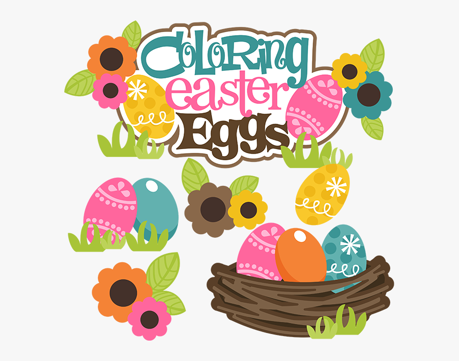 Coloring Easter Eggs Clipart, Transparent Clipart