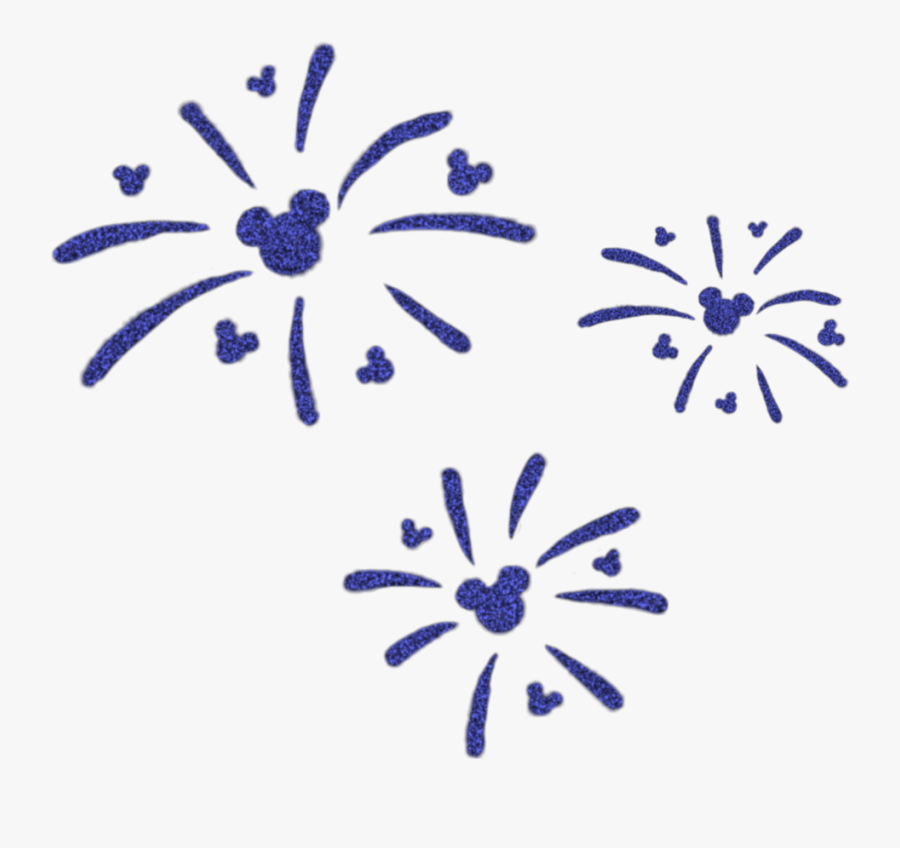 #mickeymouse #disney #mickey #fireworks #blue - Disney Fireworks Silhouette, Transparent Clipart