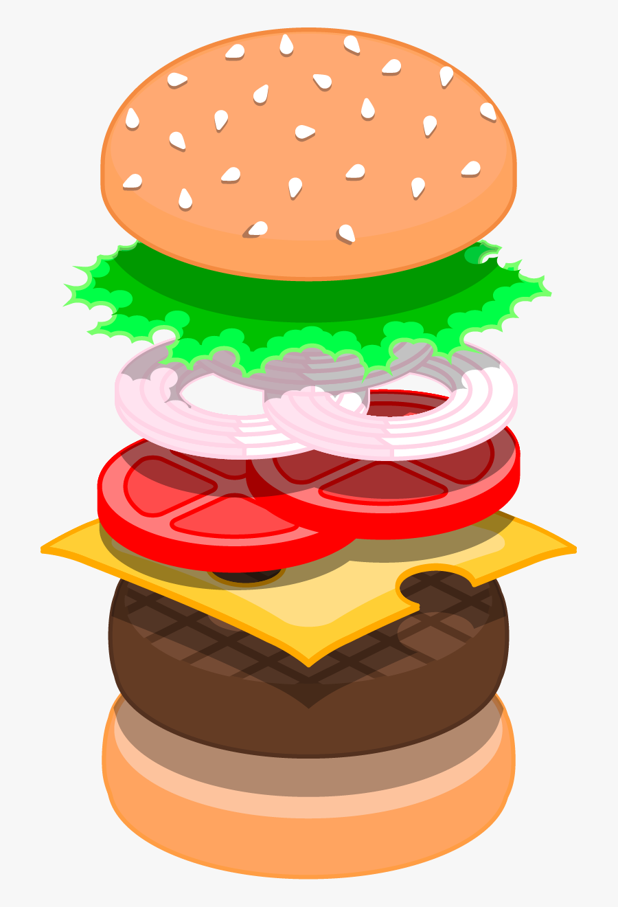 Hamburger Steak Tartare Fast Food Chicken Sandwich - Burger Ingredients Png, Transparent Clipart