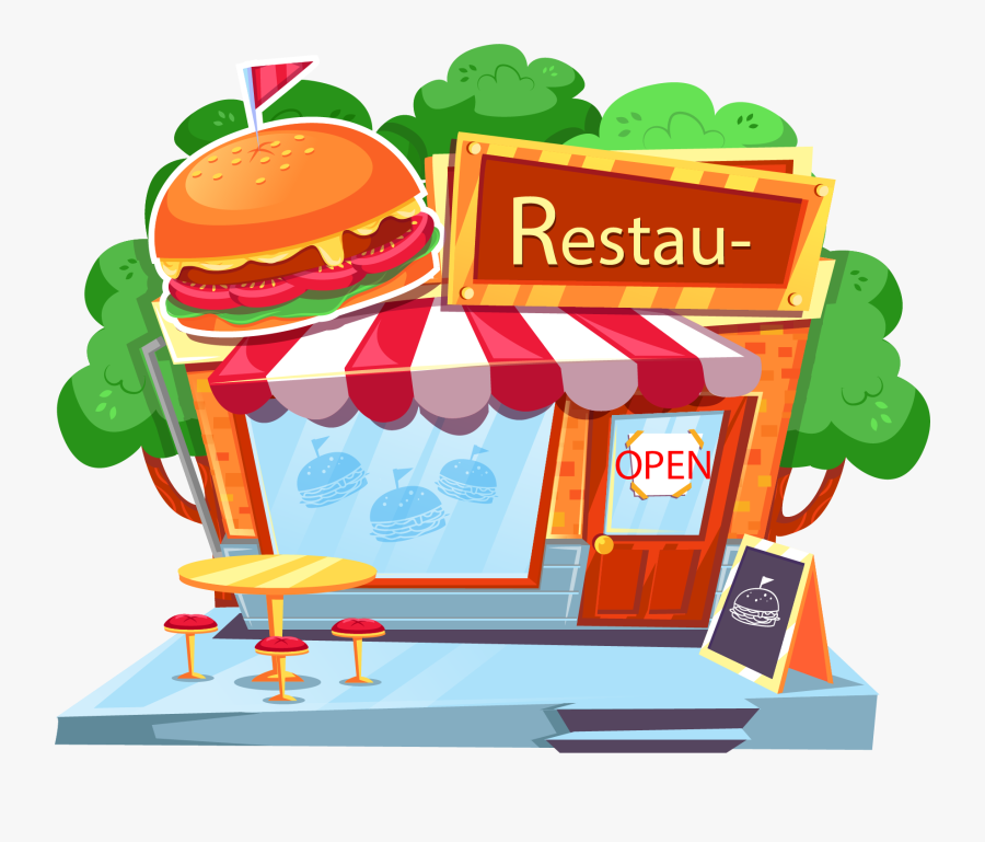 Restaurant Clipart Burger Restaurant - Fast Food Restaurant Png, Transparent Clipart