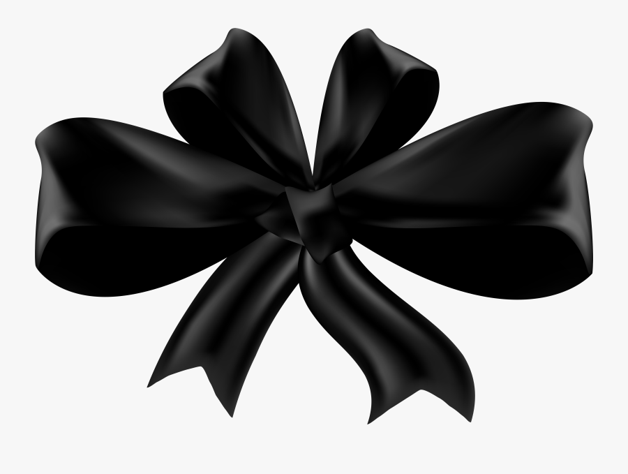 Black Bow Png Clip Art - Gift Black Ribbon Png, Transparent Clipart