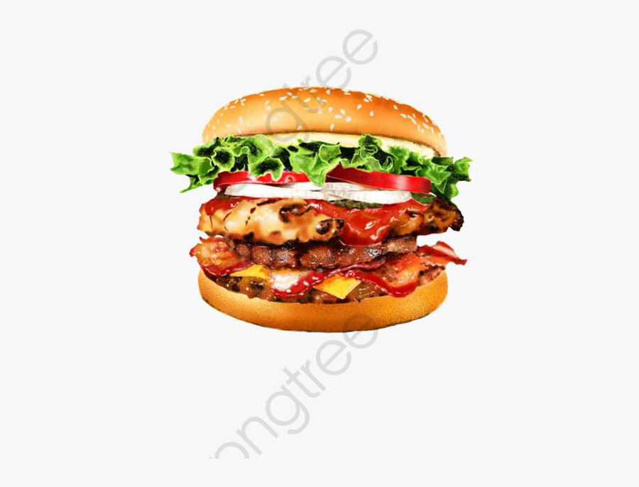 Burger Clipart Fast Food - Drawing Fastfood Pencil Color, Transparent Clipart