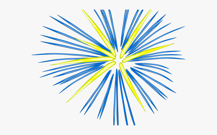 Fireworks Clipart Art - Blue And Yellow Fireworks, Transparent Clipart