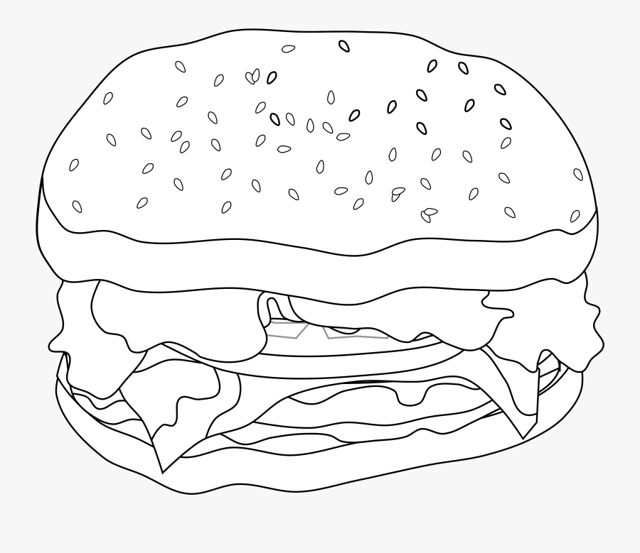 Picture Black And White Stock Burger Clipart Black - Illustration, Transparent Clipart