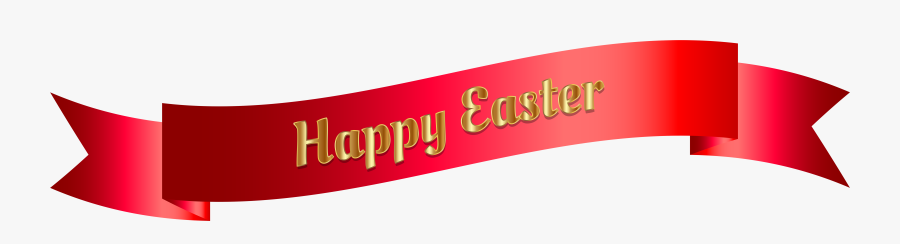 Red Happy Easter Banner Png Clip Art Image - Signage, Transparent Clipart