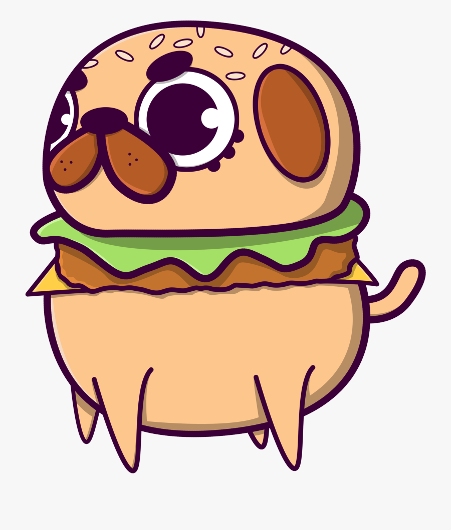 Pug Burger Clipart , Png Download - Hamburger, Transparent Clipart