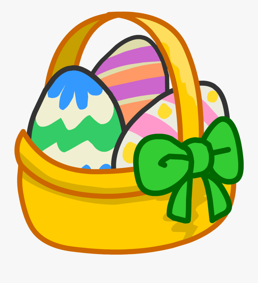 Easter Egg Basket Cartoon, Transparent Clipart