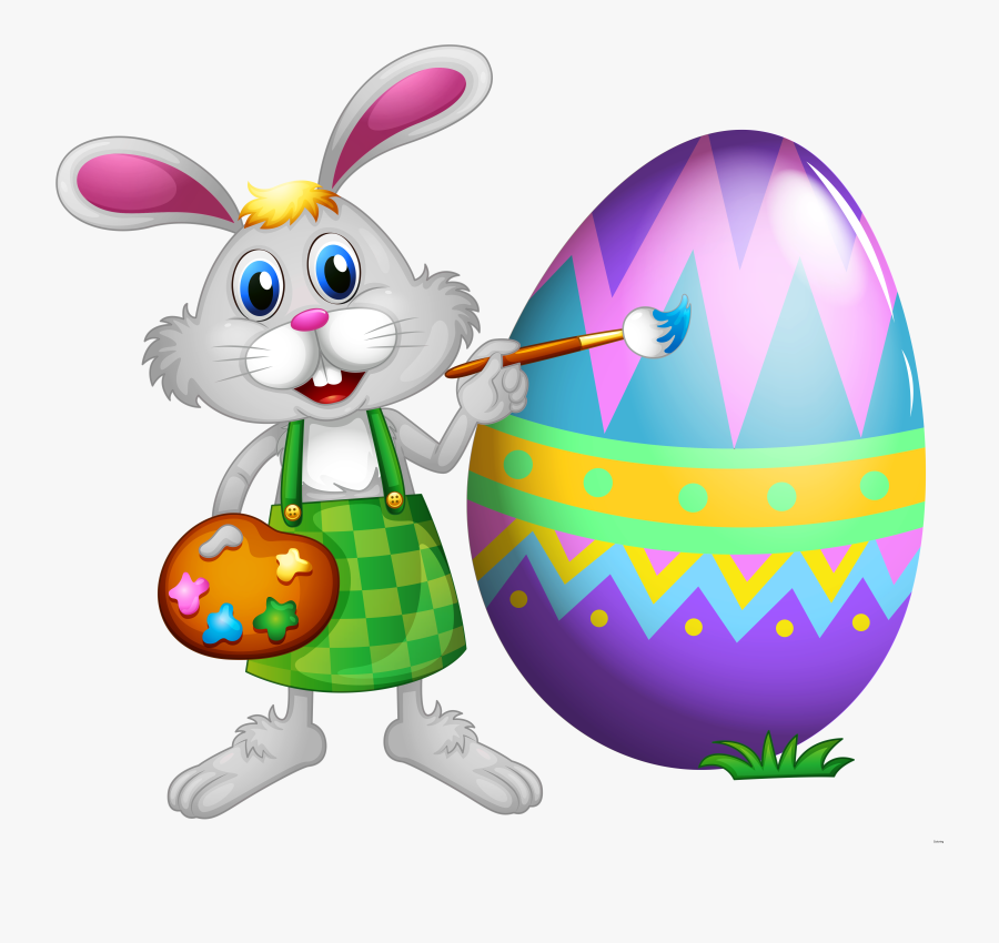 Easter Bunny Clipart Religious - Paasei Schilderen, Transparent Clipart