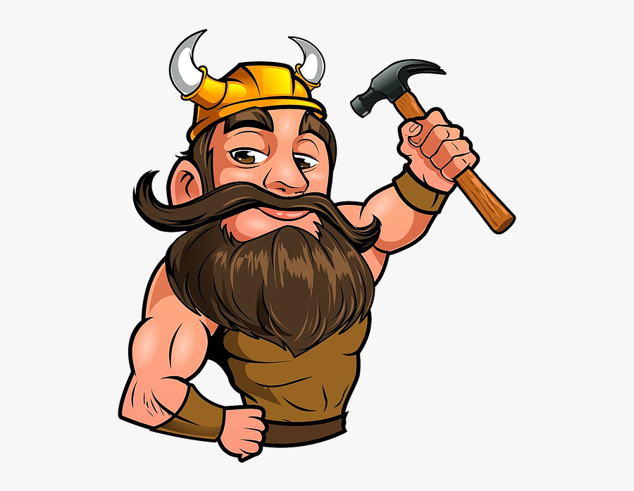 Hd Viking Roofing Mascot - Clipart Cartoon Viking, Transparent Clipart