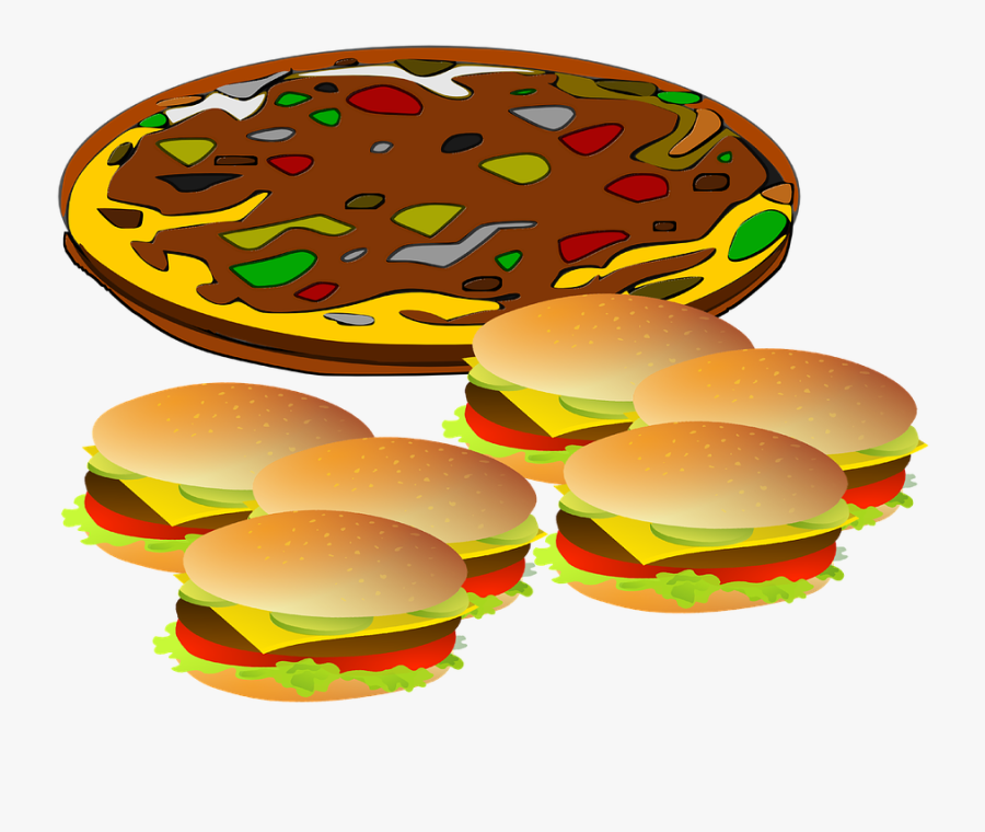 Hawaiian Pizza Cliparts Shop - Hamburger And Pizza Clipart, Transparent Clipart