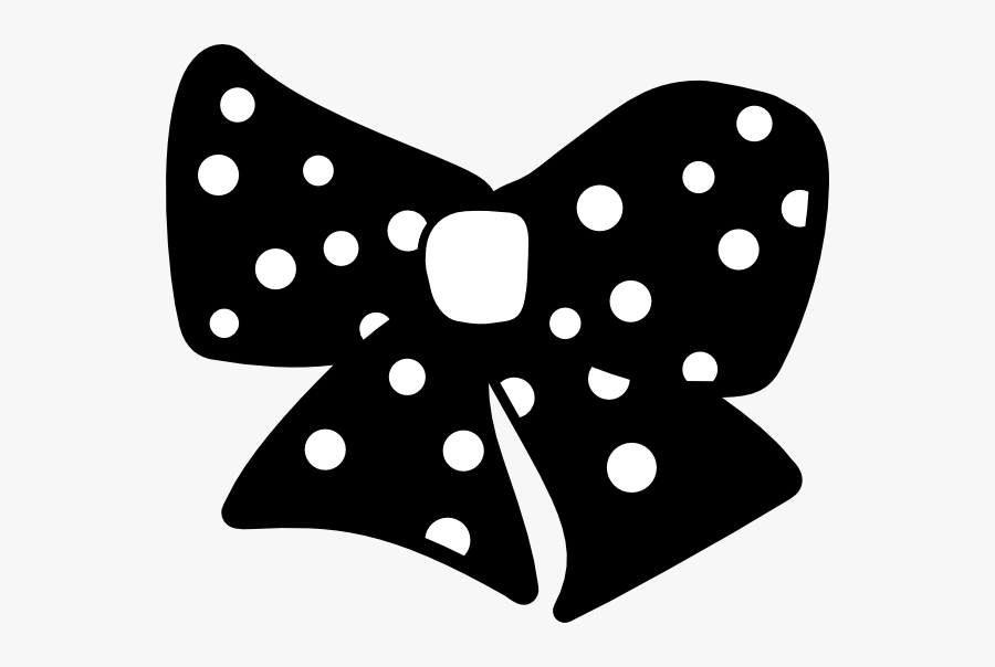 Bow Clipart Polka Dots - Black And White Polka Dot Bow Clipart, Transparent Clipart