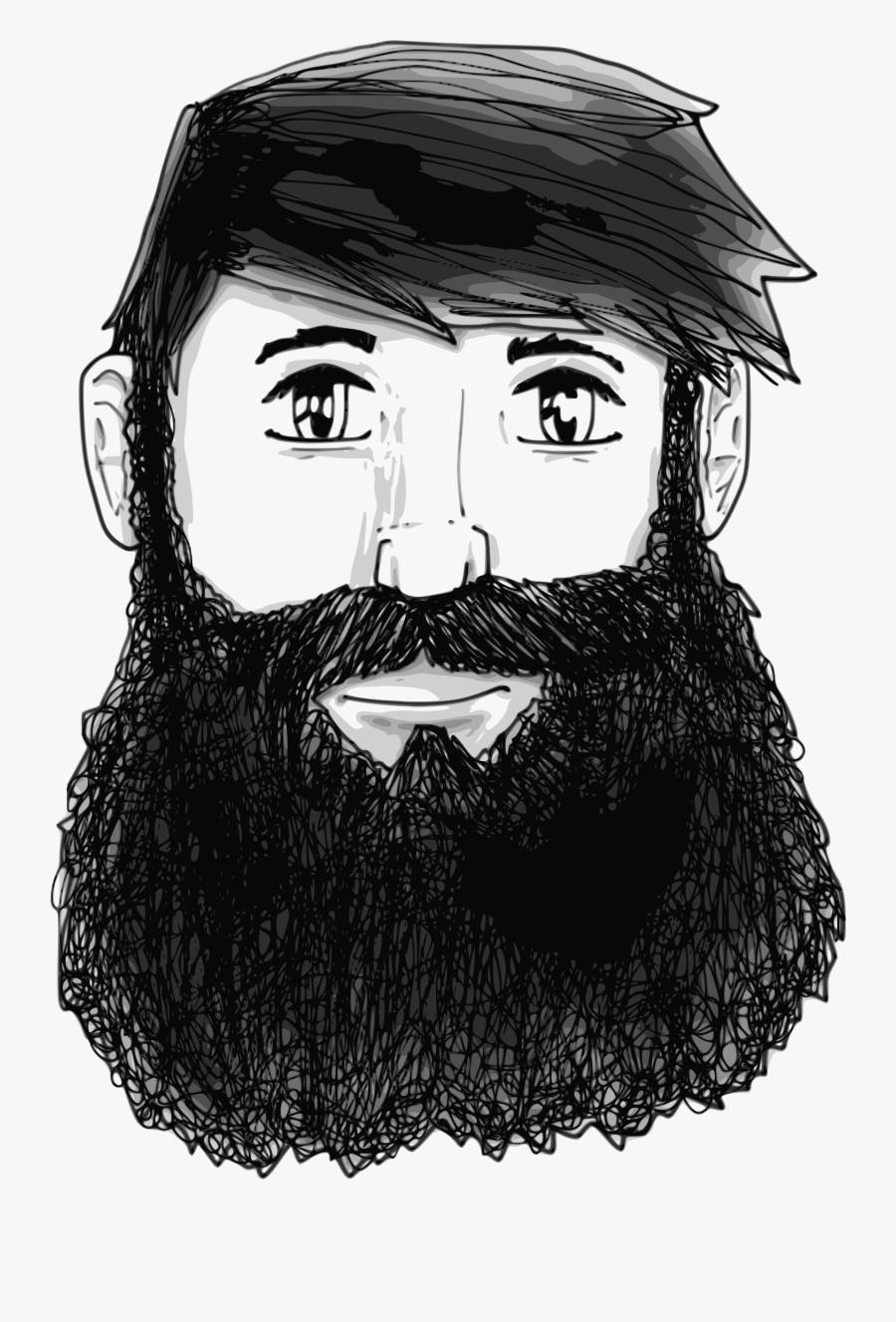 Guy With Beard Drawing, Transparent Clipart
