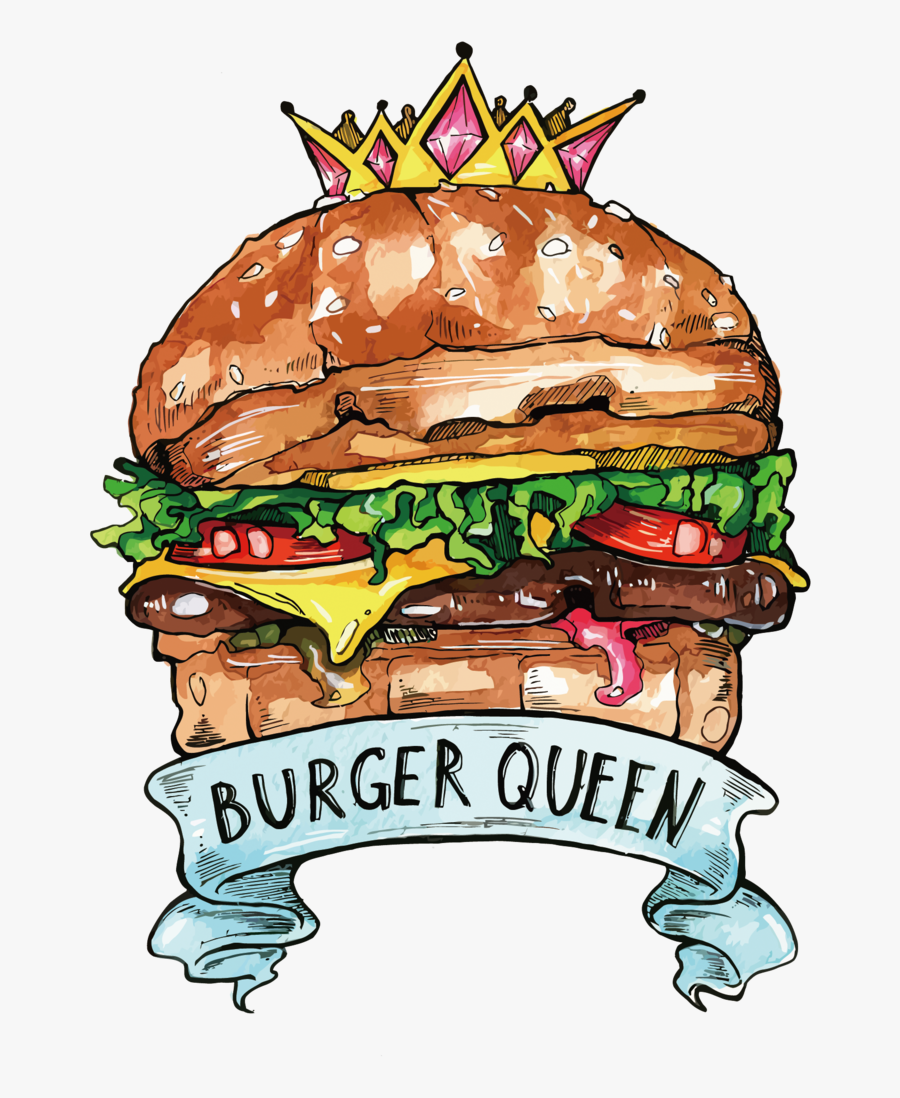 Transparent Hamburger Patty Clipart - Queens Burger Logo Png, Transparent Clipart