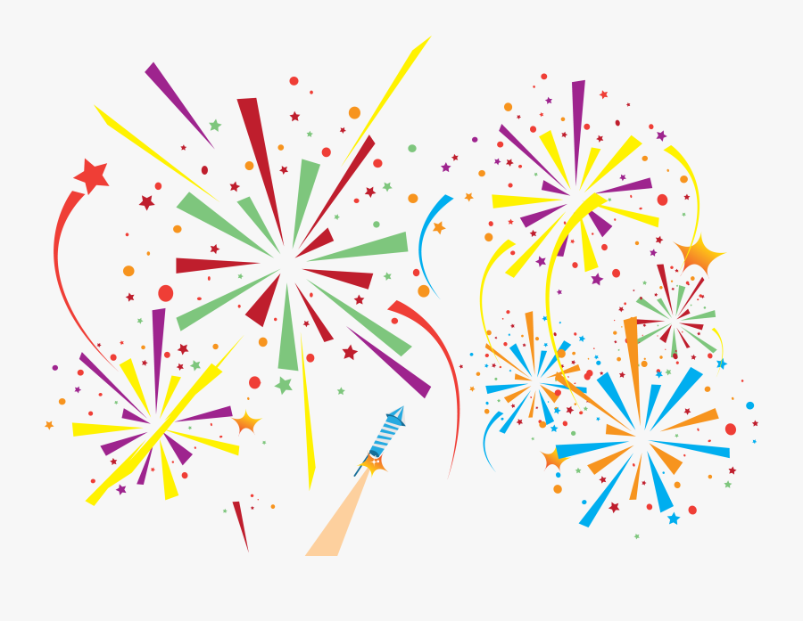 Clip Art Fireworks Patterns - Vector Fuegos Artificiales Png, Transparent Clipart