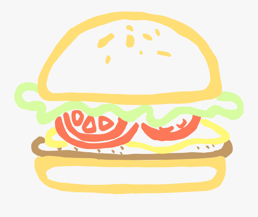 Burger Linda Kim 01 - Burger Clip Art, Transparent Clipart