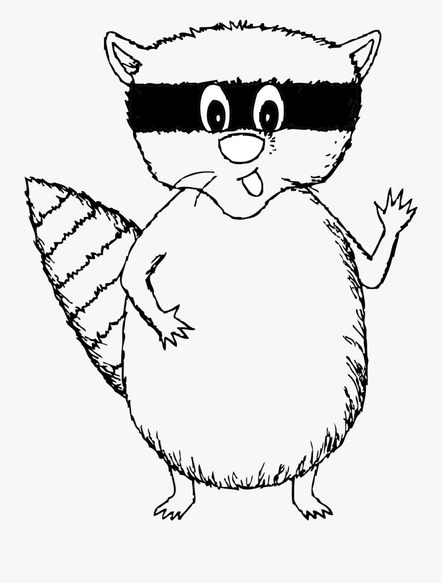 Raccoon Black White Line Art Hunky Dory Svg Colouringbook Cartoon Racoon Black And White Free Transparent Clipart Clipartkey