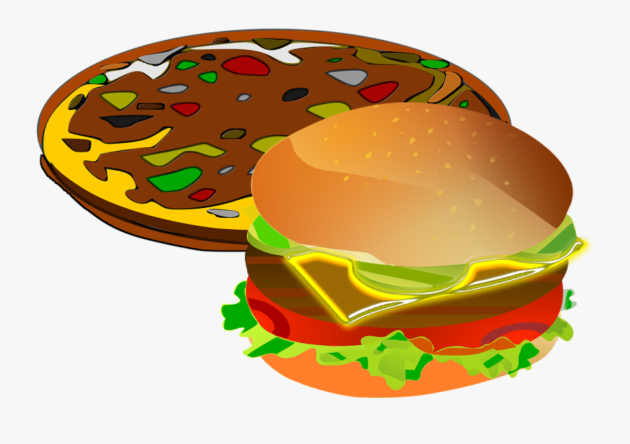 Food Illustrations 13, Buy Clip Art - Burger Pizza Clip Art, Transparent Clipart
