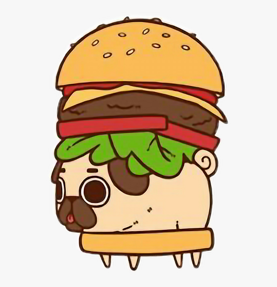 Transparent Burger Clipart - Puglie Pug Burger, Transparent Clipart